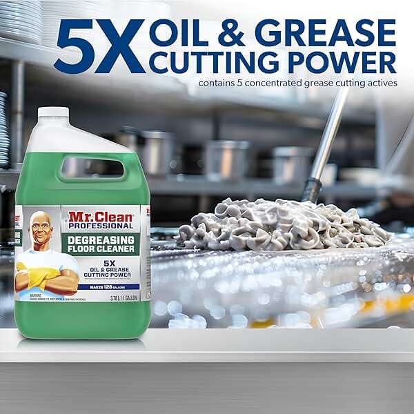 Mr. Clean PRO Degreasing Floor Cleaner, Bulk Liquid Concentrate for Removing Tough Grease and Oil Stains, Commercial Use, 1 gal (Case of 3) - Image 2