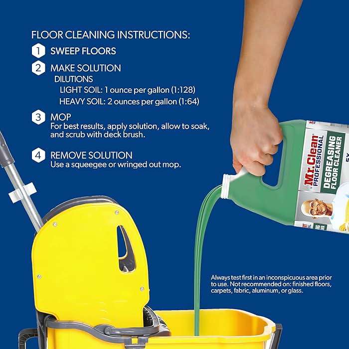 Mr. Clean PRO Degreasing Floor Cleaner, Bulk Liquid Concentrate for Removing Tough Grease and Oil Stains, Commercial Use, 1 gal (Case of 3) - Image 8