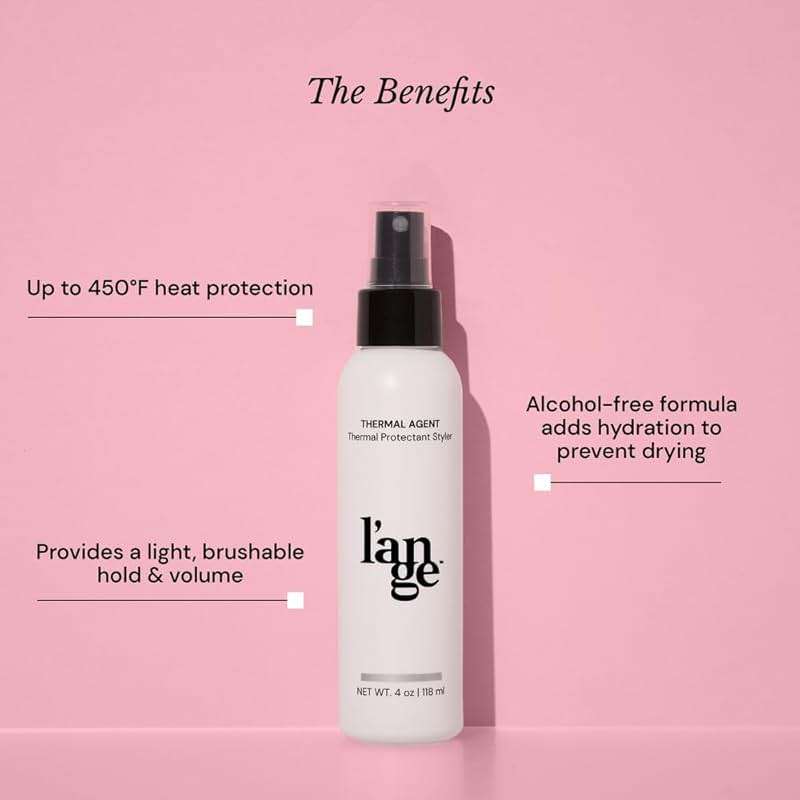 L'ANGE HAIR Thermal Agent Heat Protectant Spray | 450°F Heat Protection Spray for Hair | Controls Frizz, Enhances Shine & Volume | Safe for Color-Treated Hairstyles | Lightweight & Non-Greasy, 4 fl oz - Image 2