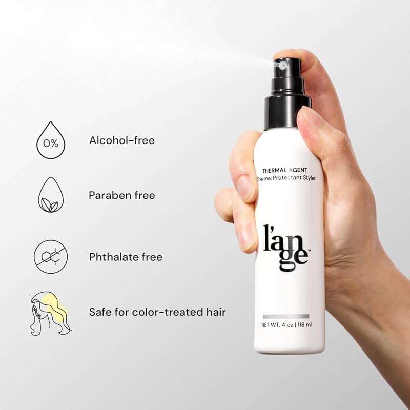 L'ANGE HAIR Thermal Agent Heat Protectant Spray | 450°F Heat Protection Spray for Hair | Controls Frizz, Enhances Shine & Volume | Safe for Color-Treated Hairstyles | Lightweight & Non-Greasy, 4 fl oz - Image 3