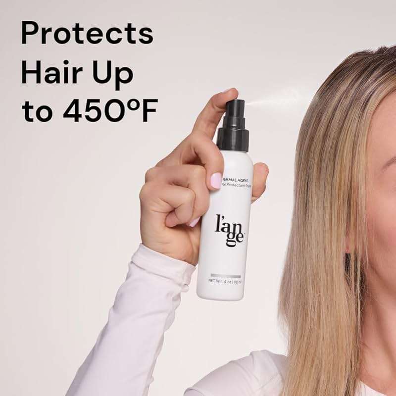 L'ANGE HAIR Thermal Agent Heat Protectant Spray | 450°F Heat Protection Spray for Hair | Controls Frizz, Enhances Shine & Volume | Safe for Color-Treated Hairstyles | Lightweight & Non-Greasy, 4 fl oz - Image 6
