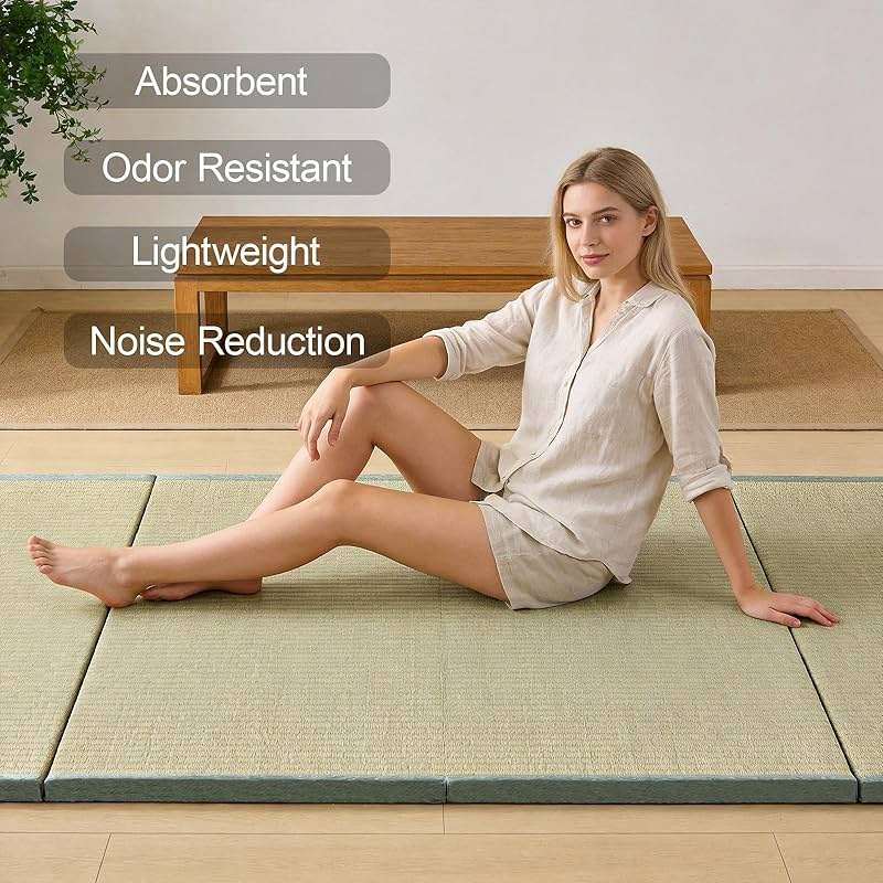 Japanese Tatami Mat, Tatami, Rug, Foldable Mattress, Roll up Rug, Japanese Floor Mattress, Floor Sleeping Japanese Futon Mattress, Meditation Yoga, Zen - Image 5