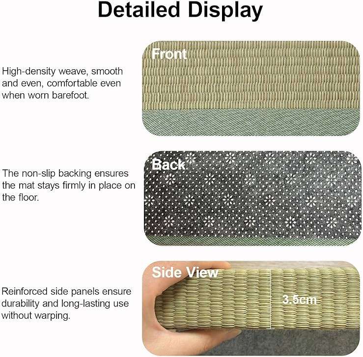 Japanese Tatami Mat, Tatami, Rug, Foldable Mattress, Roll up Rug, Japanese Floor Mattress, Floor Sleeping Japanese Futon Mattress, Meditation Yoga, Zen - Image 6