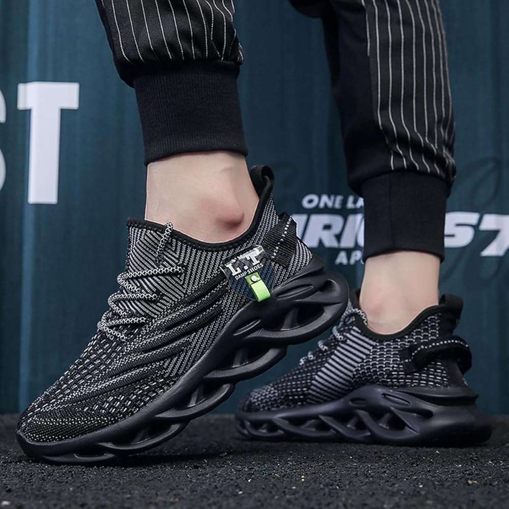 DLWKIPV Men Running Shoes Men's Tennis Shoes Lightweight Breathable Fashion Sneakers Non Slip Workout Gym Shoes for Running - Image 2
