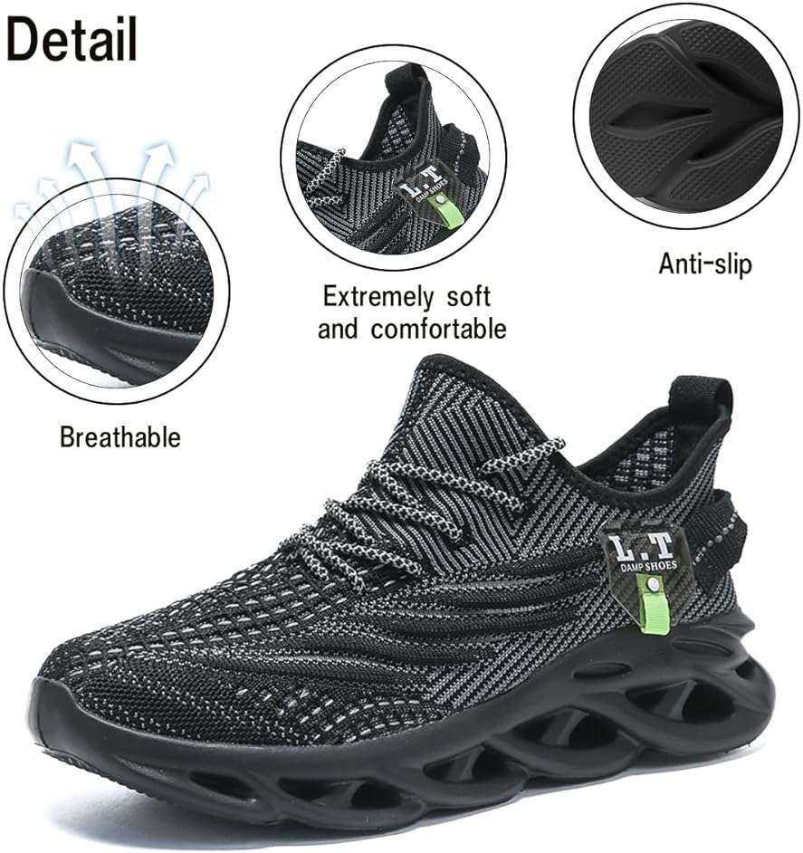 DLWKIPV Men Running Shoes Men's Tennis Shoes Lightweight Breathable Fashion Sneakers Non Slip Workout Gym Shoes for Running - Image 6