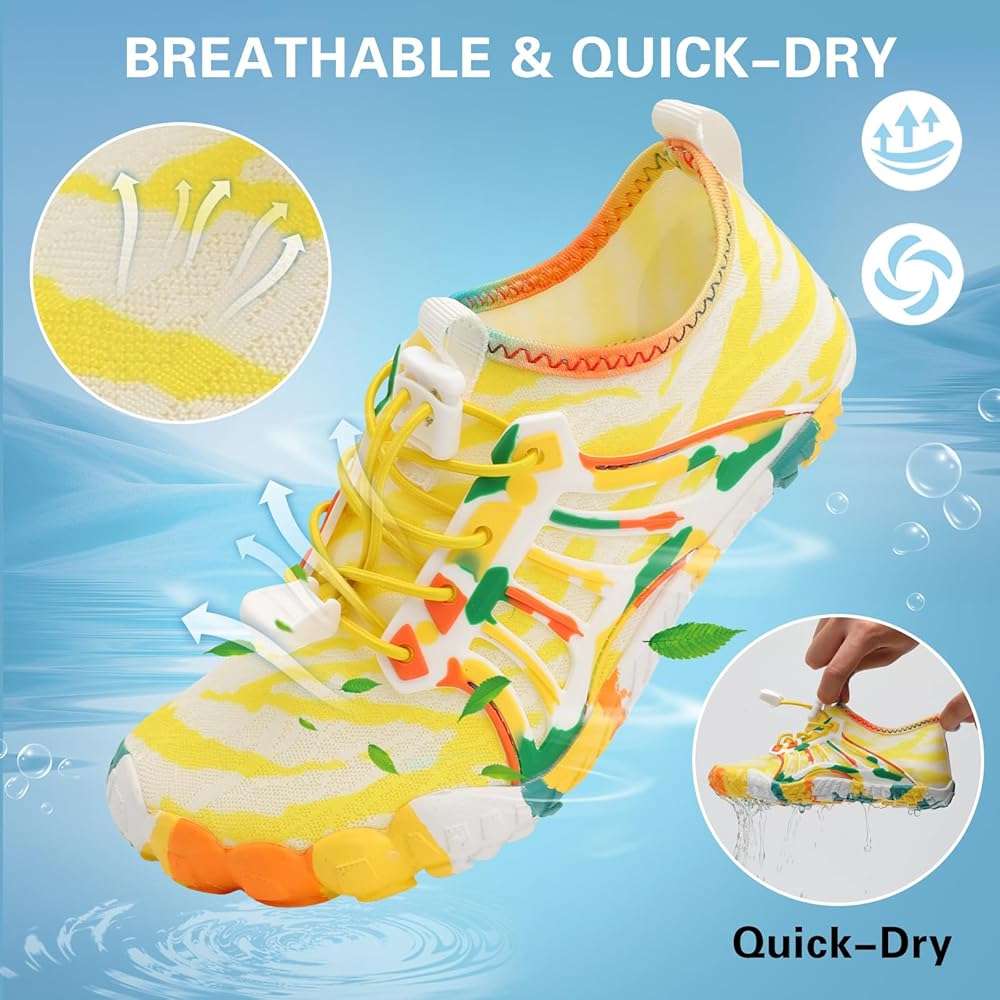 Scurtain Water Shoes for Kids Boys Girls Quick Dry Aqua Shoes Barefoot Beach Sports Swim Pool for Little Big Kid with Drainage - Image 2