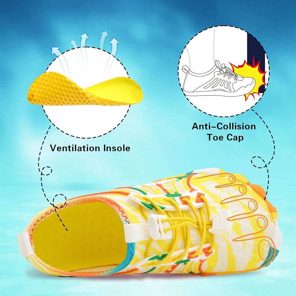 Scurtain Water Shoes for Kids Boys Girls Quick Dry Aqua Shoes Barefoot Beach Sports Swim Pool for Little Big Kid with Drainage - Image 4