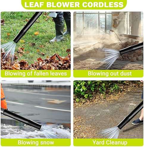 Electric Leaf Blower Cordless 18000RPM: DEKOPRO Blowers for Lawn Care with 2x2.0Ah Battery and Charger, 2 Speed Mode, Lightweight & Powerful Battery Powered Leaf Blower for Patio Yard Cleaning - Image 6