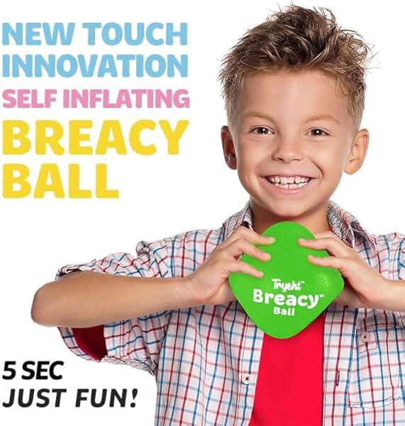 Tryeht Self Inflating Ball 5", Rubber New Feel Breacy Ball, Hi Bouncy, Never Need Pump, Neon Green, Playground Balls, Handball, Dodgeballs, Picnic and School Play in and Outdoor - Image 3