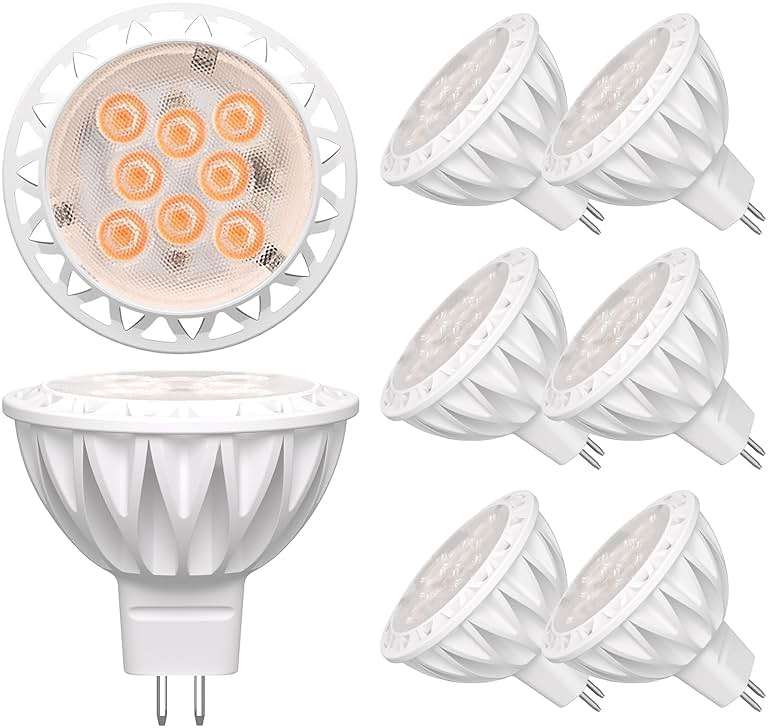 LEDBEFINE MR16 LED Bulb Dimmable GU5.3 Bi-Pin Base 5W LED Spotlight Bulbs 50W Equivalent 2700K Soft White 450lm Recessed Downlight Track Lighting 12V, 6 Pack - Image 1
