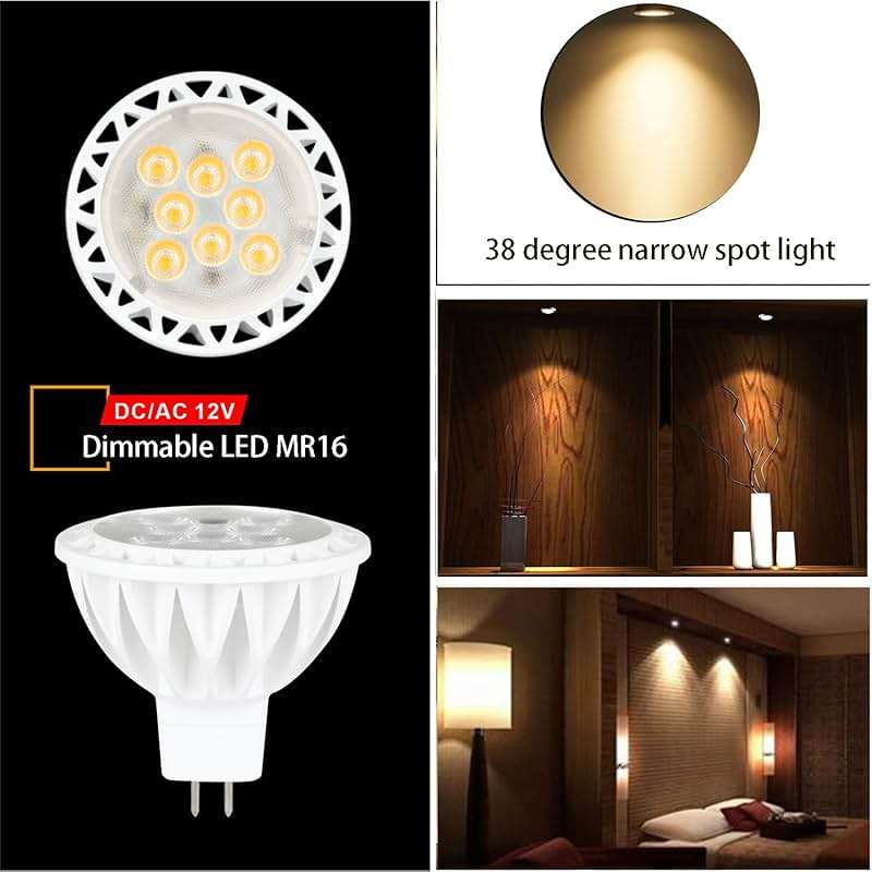 LEDBEFINE MR16 LED Bulb Dimmable GU5.3 Bi-Pin Base 5W LED Spotlight Bulbs 50W Equivalent 2700K Soft White 450lm Recessed Downlight Track Lighting 12V, 6 Pack - Image 4