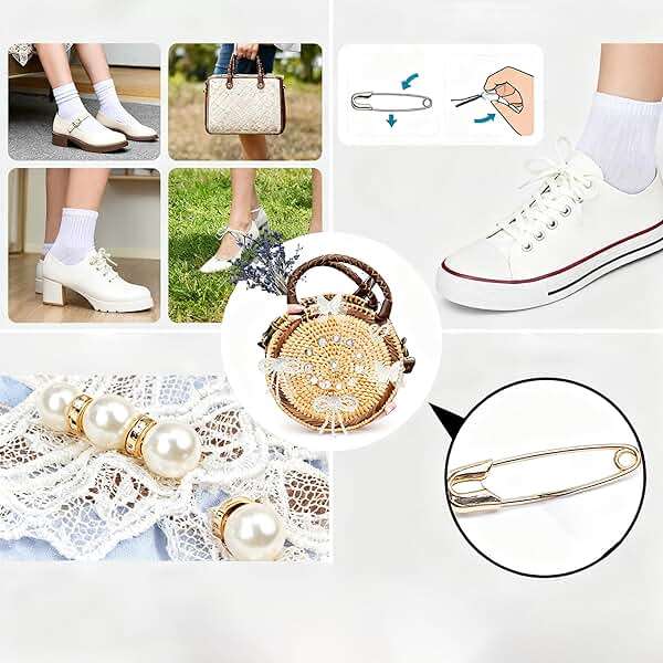 Shoe Charms for Sneakers,Junk Socks Charms Kit Coquette Shoe Accessories with Pearl Bow Heart Pins,Balletcore Y2K Shoe Decorations for Converse Boots Leg Warmers,Cute Shoe Clips for Women Girls Gift - Image 3