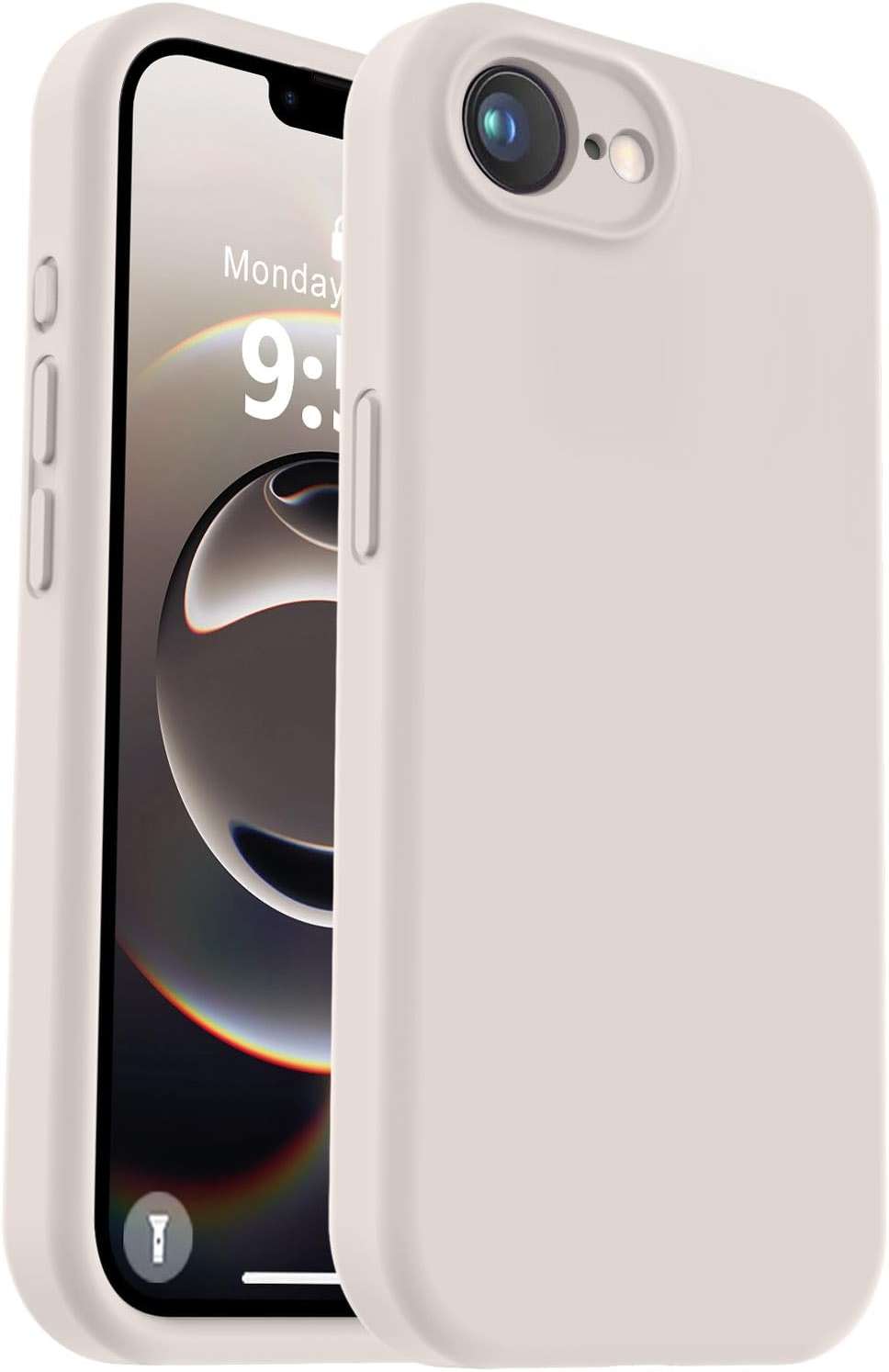 Vooii Compatible with iPhone 17e Case and for iPhone 16e Case, Liquid Silicone Upgrade [Camera Protection] [Soft Anti-Scratch Microfiber Lining] Shockproof Phone Case for iPhone 17e/16e 6.1" - Stone - Image 1