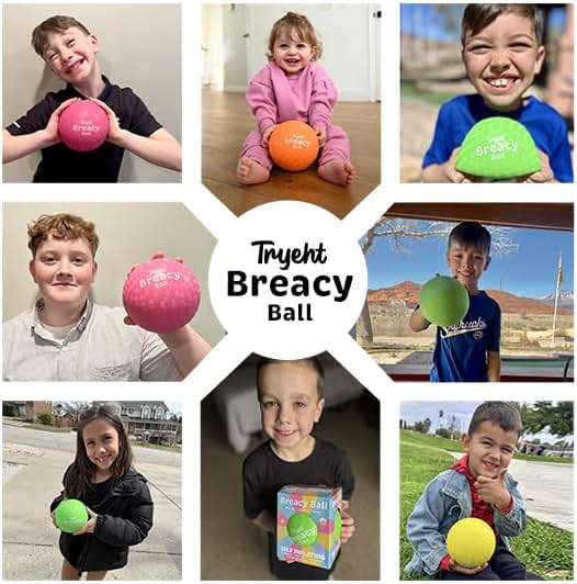 Tryeht Self Inflating Ball 5", Rubber New Feel Breacy Ball, Hi Bouncy, Never Need Pump, Neon Blue, Playground Balls, Handball, Dodgeballs, Picnic and School Play in and Outdoor - Image 2