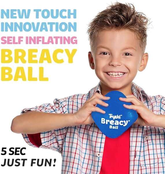 Tryeht Self Inflating Ball 5", Rubber New Feel Breacy Ball, Hi Bouncy, Never Need Pump, Neon Blue, Playground Balls, Handball, Dodgeballs, Picnic and School Play in and Outdoor - Image 3