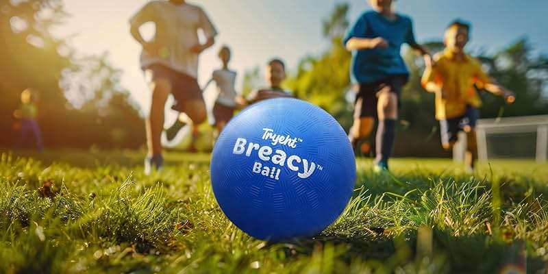 Tryeht Self Inflating Ball 5", Rubber New Feel Breacy Ball, Hi Bouncy, Never Need Pump, Neon Blue, Playground Balls, Handball, Dodgeballs, Picnic and School Play in and Outdoor - Image 8