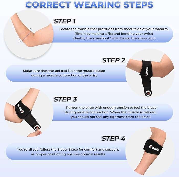 Oberlet Tennis & Golfer's Elbow Brace Strap for Men Women, Orange 1 Pack | Adjustable Support Strap with Removable Compression Pads for Tendonitis, Elbow Pain Relief, Counterforce Brace, Forearm Band - Image 8