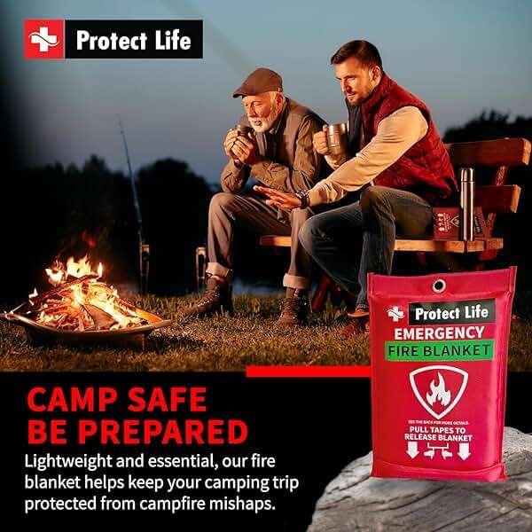 Protect Life Emergency Fire Blanket 4 Pack - 40" x 40" Reusable Fire Suppression for Kitchen, Grease & Electrical Fires - Fire Safety Kit with Gloves & Wall Hook for Home, Car & Camping - Image 7