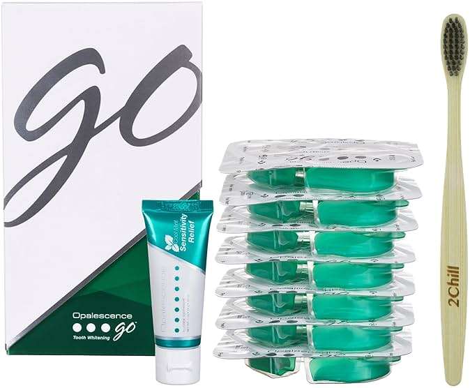 Opalescence GO 15 Whitening Bundle - (7 Treatments) Hydrogen Peroxide Prefilled Teeth Whitening Trays and Travel Sensitive Whitening Toothpaste 1 Oz - Mint Flavor- Includes a Toothbrush - 6288-1T - Image 7