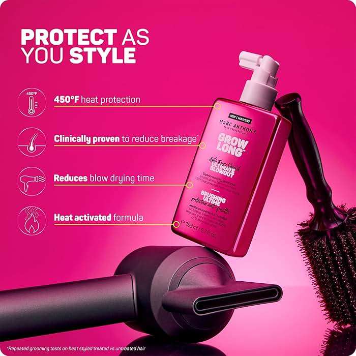 Marc Anthony Anti-Frizz Shield Ultimate Blowout Spray, Grow Long - Smooth, Shiny Hair in High Humidity - Heat Protectant - 6.7 oz | Grow Long - Image 6