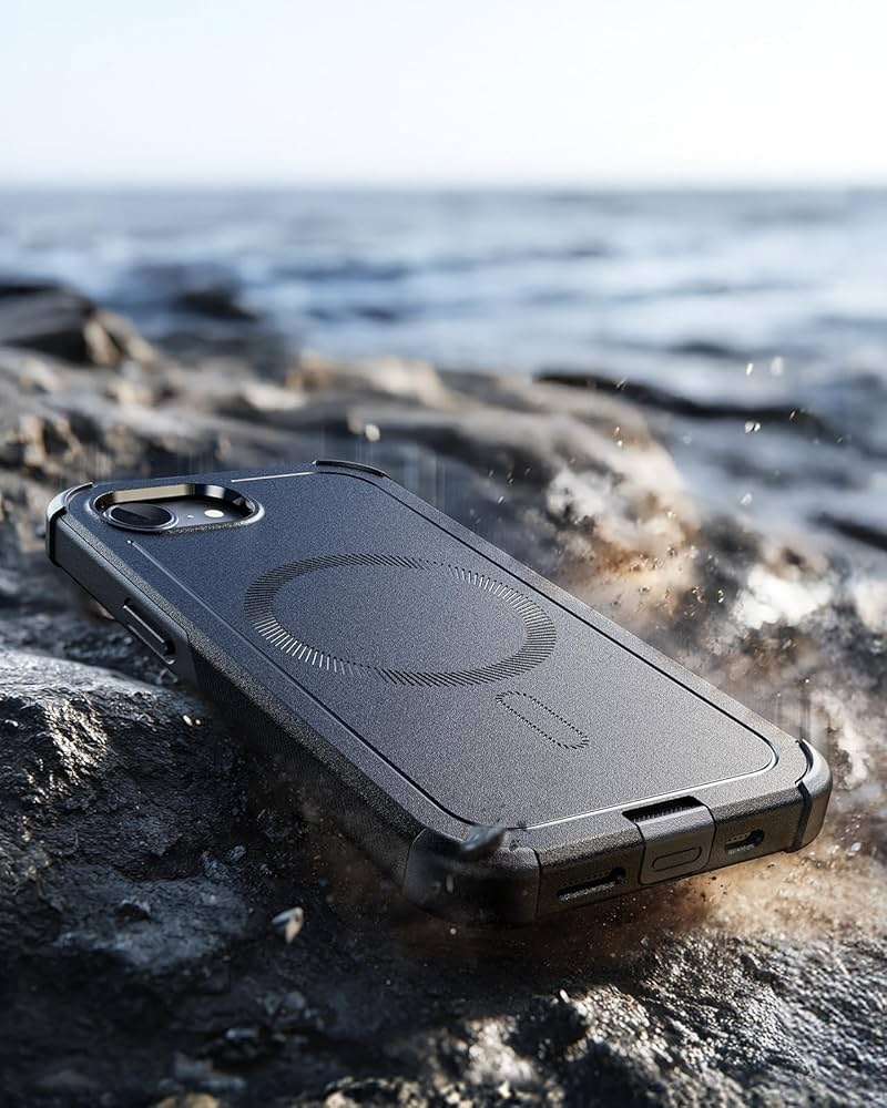 ESR for iPhone 17e Case, iPhone 16e Case, 23ft Military-Grade Drop Protection, MagSafe Accessories Compatible, Shock-Absorbing Rugged Cover, Cyber Series, Black - Image 9
