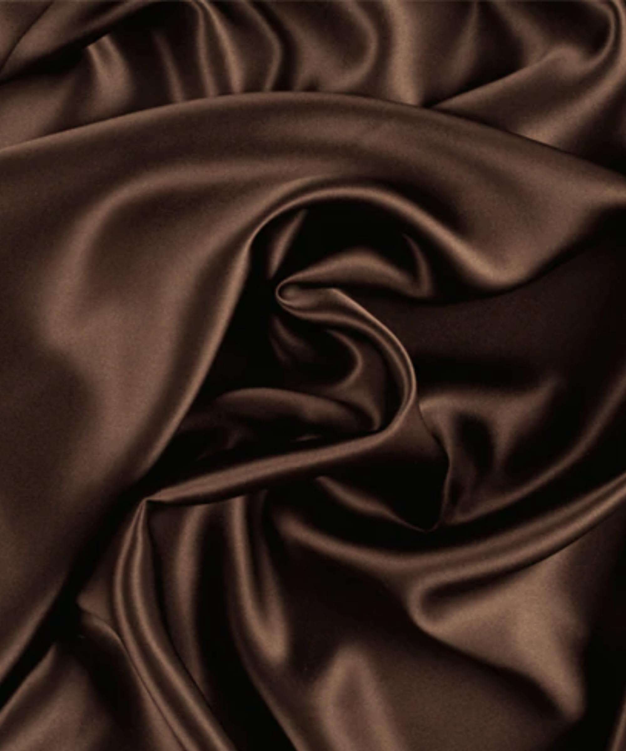 Stretch Satin Fabric by The Yard - 60” Wide, Premium Quality Silky Satin Charmeuse Fabric for Bridal Gowns, Wedding Dedor, Lingerie, Sewing (Brown, 1 Yard) - Image 1