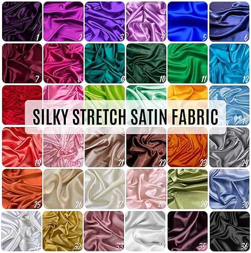 Stretch Satin Fabric by The Yard - 60” Wide, Premium Quality Silky Satin Charmeuse Fabric for Bridal Gowns, Wedding Dedor, Lingerie, Sewing (Brown, 1 Yard) - Image 2