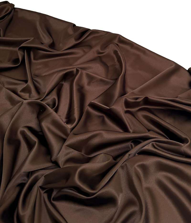 Stretch Satin Fabric by The Yard - 60” Wide, Premium Quality Silky Satin Charmeuse Fabric for Bridal Gowns, Wedding Dedor, Lingerie, Sewing (Brown, 1 Yard) - Image 6