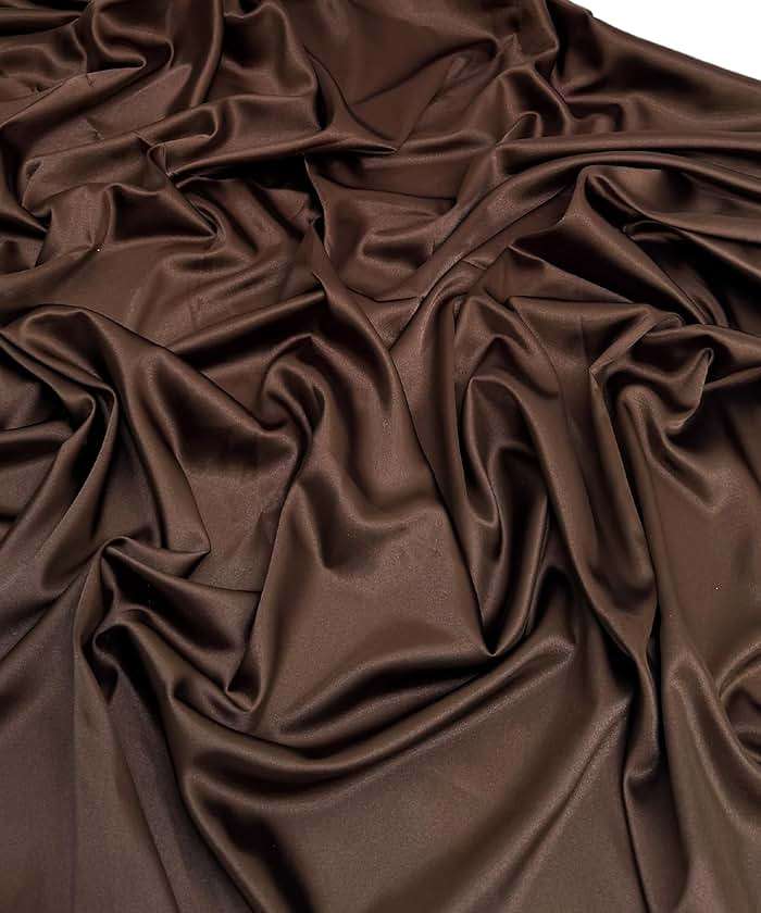 Stretch Satin Fabric by The Yard - 60” Wide, Premium Quality Silky Satin Charmeuse Fabric for Bridal Gowns, Wedding Dedor, Lingerie, Sewing (Brown, 1 Yard) - Image 8