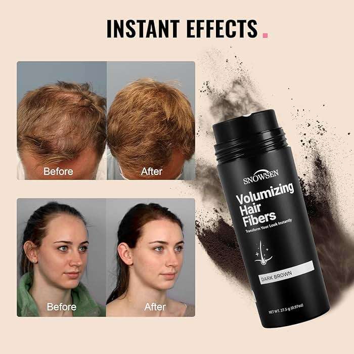Hair Building Fibers for Thinning Hair for Women & Men, 27.5g, Bald Spot Cover Up Hair Thickening Powder with Applicator Pump, Hair Fibers Barber Enhancement Spray (Dark Brown) - Image 6