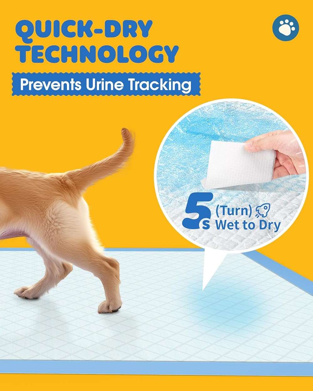 50-Pack Extra Large Pee Pads - 34" x 28" Puppy Pads for Dogs with 6-Layer Leakproof Protection, Disposable and Quick-Dry Dog Pads with High Absorbency for Easy Potty Training - Image 4