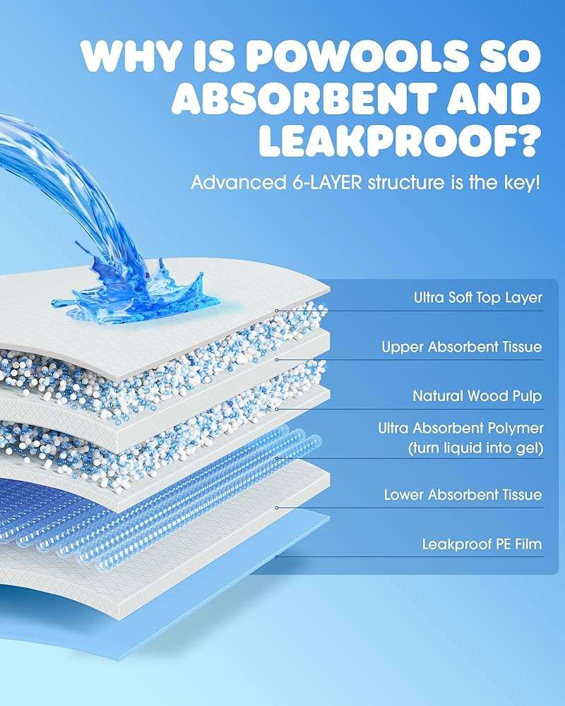 50-Pack Extra Large Pee Pads - 34" x 28" Puppy Pads for Dogs with 6-Layer Leakproof Protection, Disposable and Quick-Dry Dog Pads with High Absorbency for Easy Potty Training - Image 7