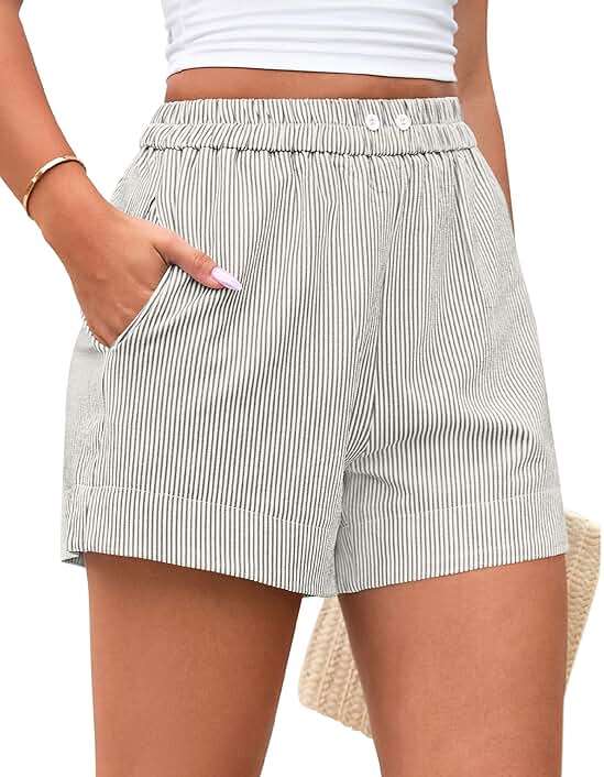PRETTYGARDEN Women's Striped Boxer Shorts Summer 2026 Trendy Casual Elastic Waist Lounge Sleep Pajama Bottoms Beach Shorts - Image 8
