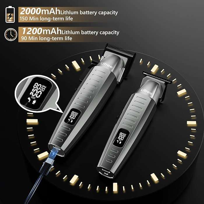 Ufree Professional Clippers and Trimmers Set, Cordless Hair Clippers for Men, Barber Clippers Set with Travel Case - Image 4