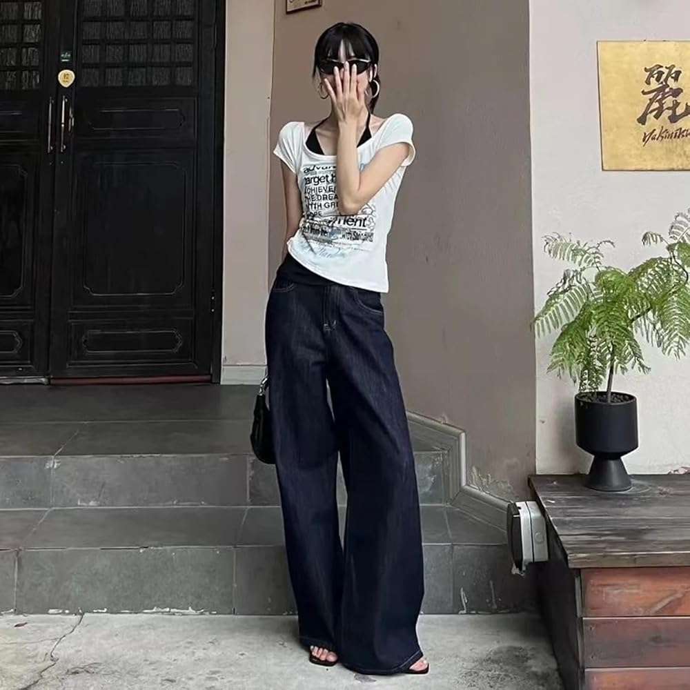 Emo Grunge Shirts Women 2000s Graphic Baby Tees Fake Two Piece Short Sleeve Vintage Y2k Crop Top Goth Alt Clothes - Image 8