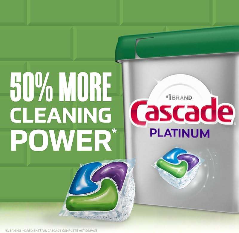 Cascade Platinum Dishwasher Pods, Dishwasher Detergent, Dish Detergent Soap, Fresh, 12 count - Image 4