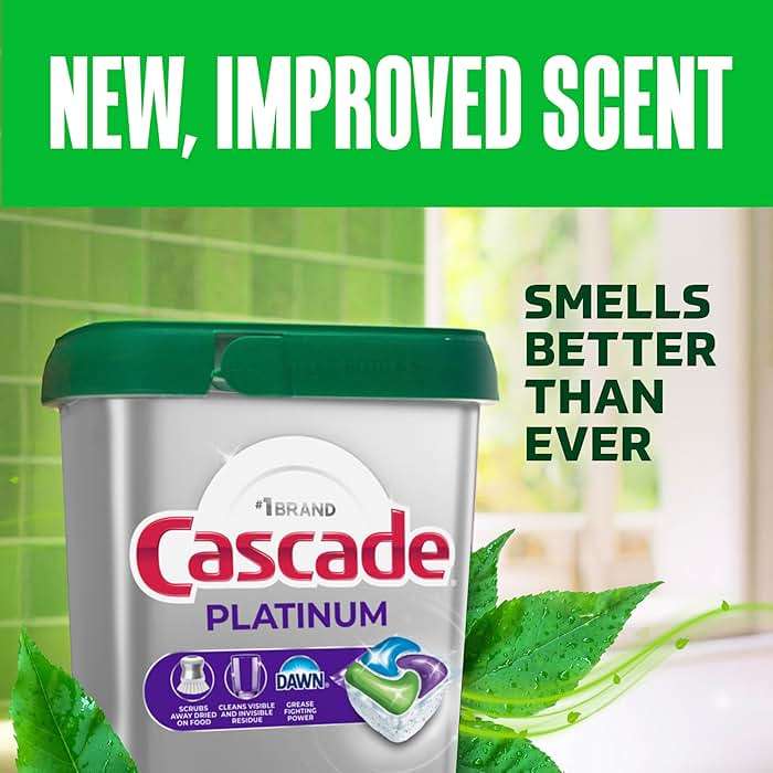Cascade Platinum Dishwasher Pods, Dishwasher Detergent, Dish Detergent Soap, Fresh, 12 count - Image 7