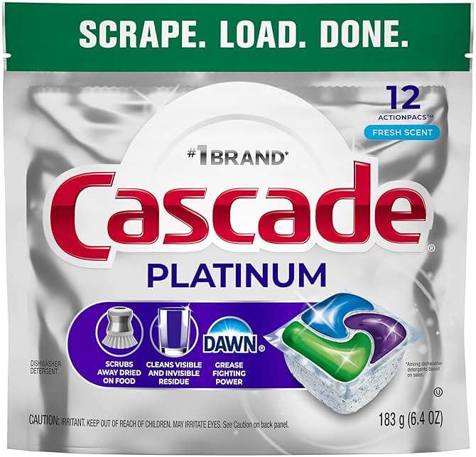 Cascade Platinum Dishwasher Pods, Dishwasher Detergent, Dish Detergent Soap, Fresh, 12 count - Image 9