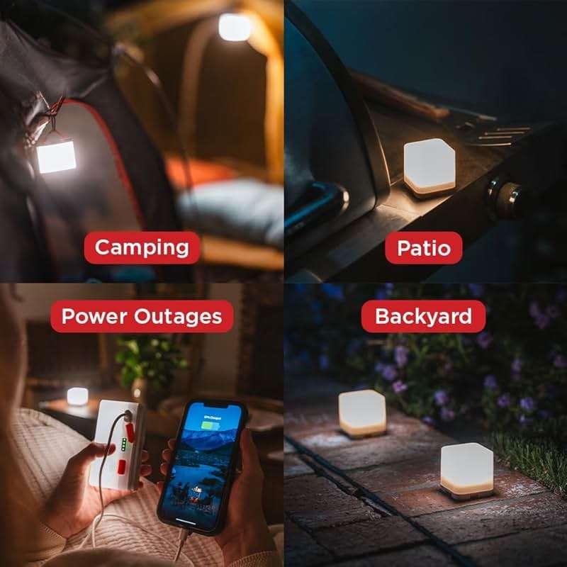 LuminAID Trio Solar Cube Lanterns with Phone Charger - LED Lamp for Camping, Hiking, and Travel - Emergency Light for Power Outages, Hurricane, Survival Kits - Image 3