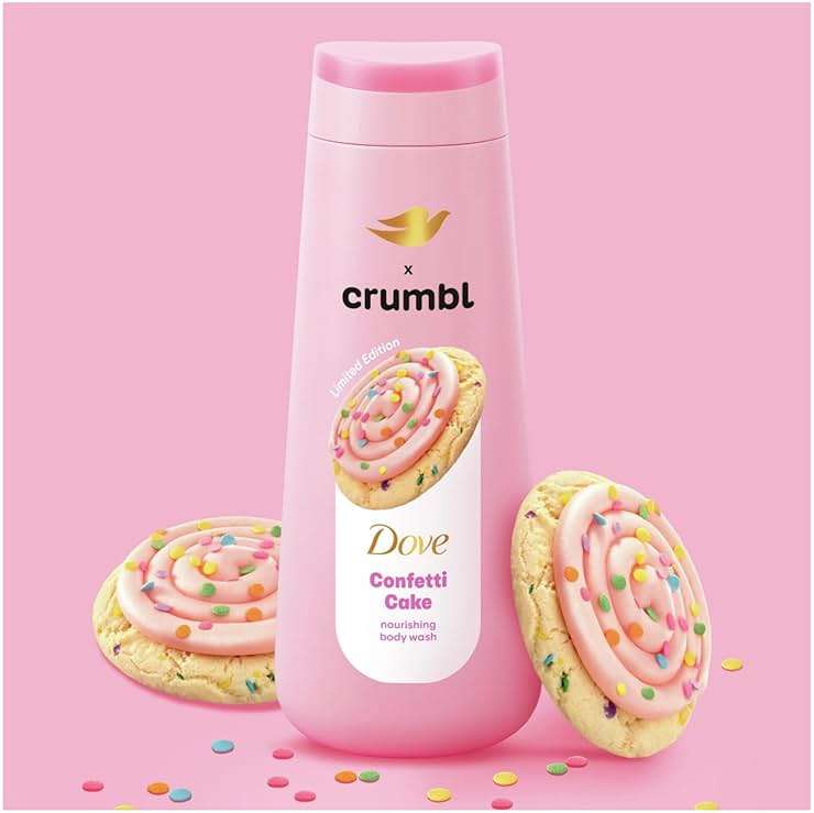 Dove Moisturizing Confetti Cake Body Wash & Scrub Combo, 20oz Wash + 15oz Scrub, Limited Edition, Paraben & Sulfate Free, For Body, Improves Skin Texture, Moisturizes - Image 4