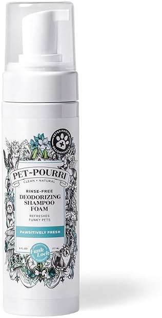 Poo-Pourri Rinse-Free Deodorizing Dry Shampoo for Dogs & Cats – Moisturizing Skin & Coat Soothing Formula - Plant Based Ingredients – Pineapple, Jasmine & Pear – No Rinse Foam Shampoo for Pet Odor - Image 1
