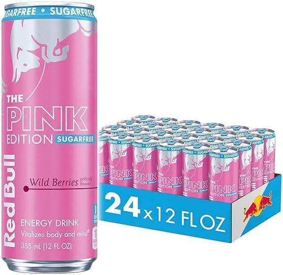 Red Bull Pink Edition Sugar-Free Energy Drink, Wild Berries, with 114 mg Caffeine plus Taurine & B Vitamins, 12 Fl Oz, Pack of 24 Cans - Image 1