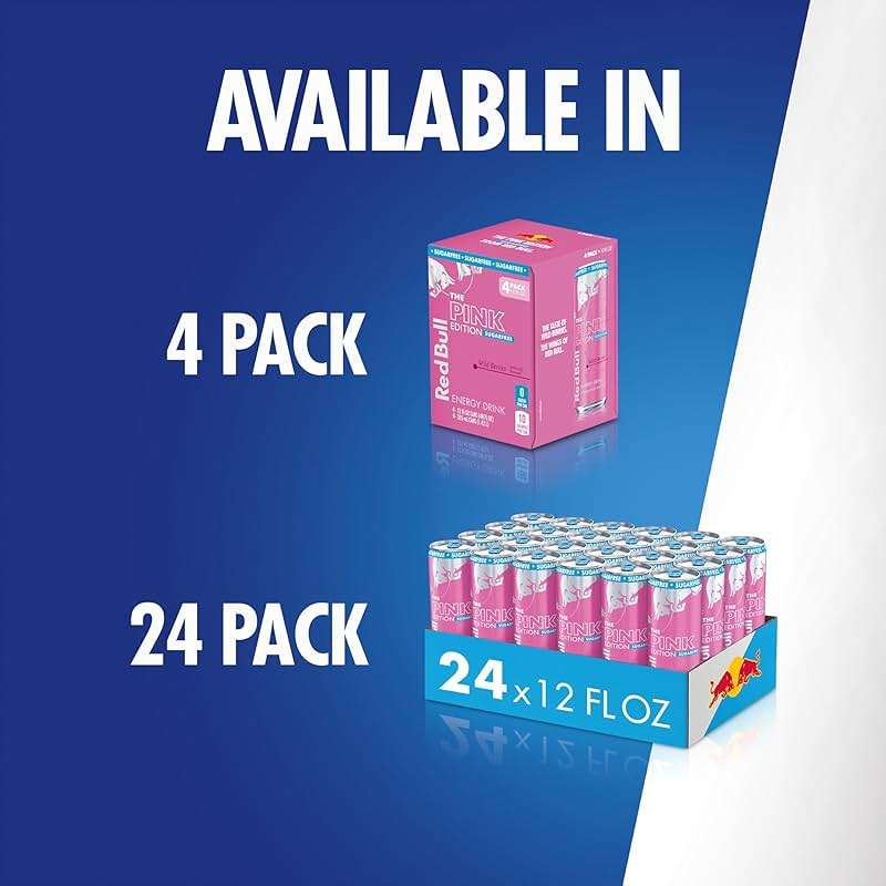 Red Bull Pink Edition Sugar-Free Energy Drink, Wild Berries, with 114 mg Caffeine plus Taurine & B Vitamins, 12 Fl Oz, Pack of 24 Cans - Image 7