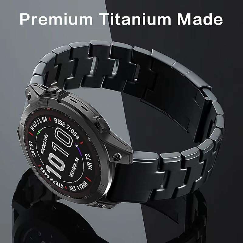 synsing 26mm Titanium Metal Quick Release WatchBand Compatible for Fenix 8 51mm/Enduro 3 51mm/Fenix 6X Pro/7X Pro/5X Plus,22mm Band for Fenix 8 47mm/E 47mm/Fenix 6 Pro/7/5 Plus/EPIX 2/Forerunner 965 - Image 2