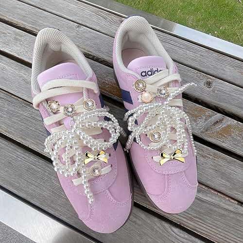 Pazpsar Shoe Charms for Sneakers, 42Pcs Ribbon Shoe Laces Women Shoelace Charms with Bows/Clips/Pins/Jewelry,Sock Shoe Decoration Charms,Shoe Jewelry for Sneakers,Hot Pink Shoe Accessories - Image 6