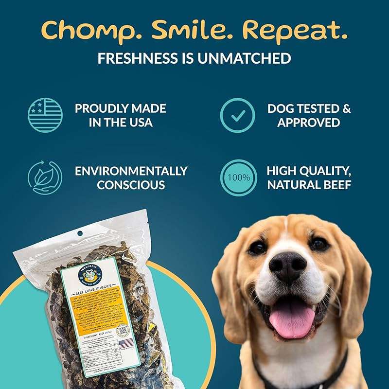 TREATOPIA Beef Lung Nuggies Dog Treats, 1 LB Bag - All-Natural, Sustainable, Healthy, High Protein, Hand-Trimmed, Slow-Roasted, Made in The USA, Nutritious, No Additives, No Fillers - Image 2