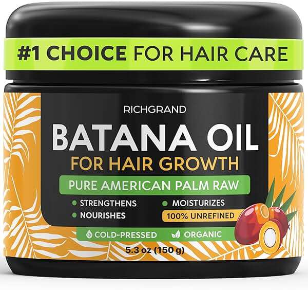 RICHGRAND Batana Oil for Hair Growth & Skin - 100% Raw Unrefined Batana Butter from Honduras - Multipurpose Body Moisturizer - Natural Cold Pressed Oil for Scalp, Split Ends & Dryness (5.3 oz) - Image 1