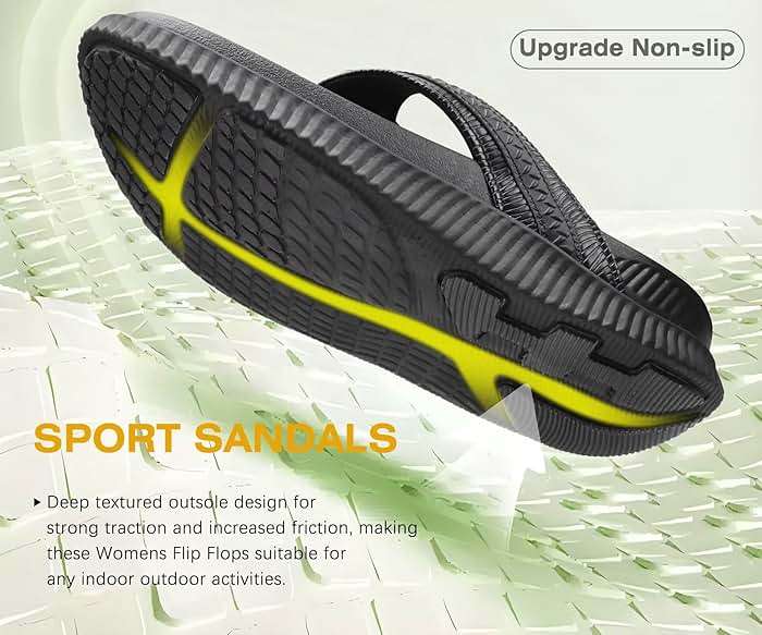 KuaiLu Womens Orthopedic Sandals Arch Support Recovery Flip Flops Wedge Heel Cushion Walking Slides Summer Beach Vacation Outfits Slippers Shoes For Plantar Fasciitis Footwear, Black Size 8 - Image 5