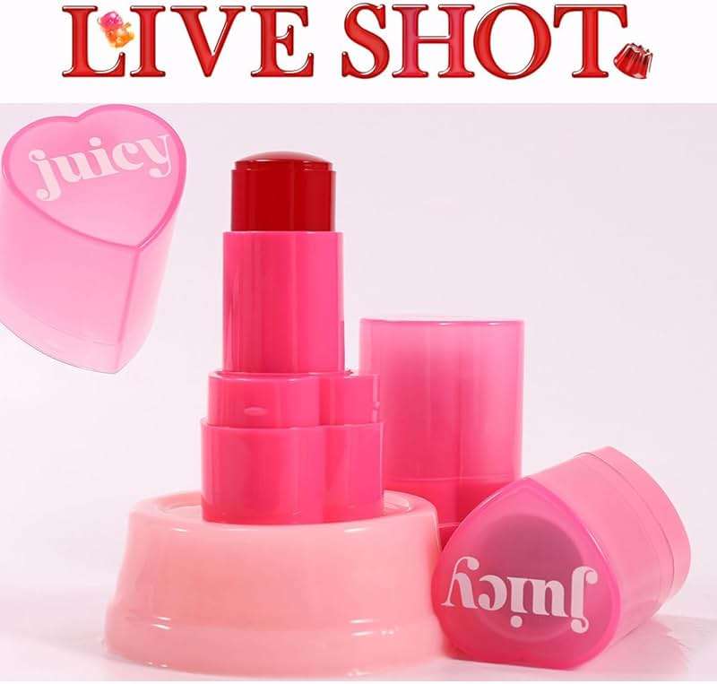 Multi-Use Water Jelly Tint Stick Sheer Lip & Cheek Stain Finish, 3-In-1 Cheek Blush & Eyeshadow & Lip Tinted Long-Lasting Moisture - 1,000+ Swipes Per Stick (#01, 0.32oz) - Image 5