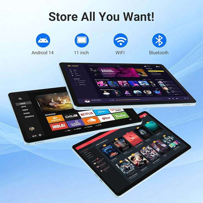 DigiLand 11 Inch Android 14 Tablet for Work & Productivity, Large Display with Split Screen, Smooth Performance, WiFi, Dual Camera, Ideal for Office & Study (Gray) - Image 2